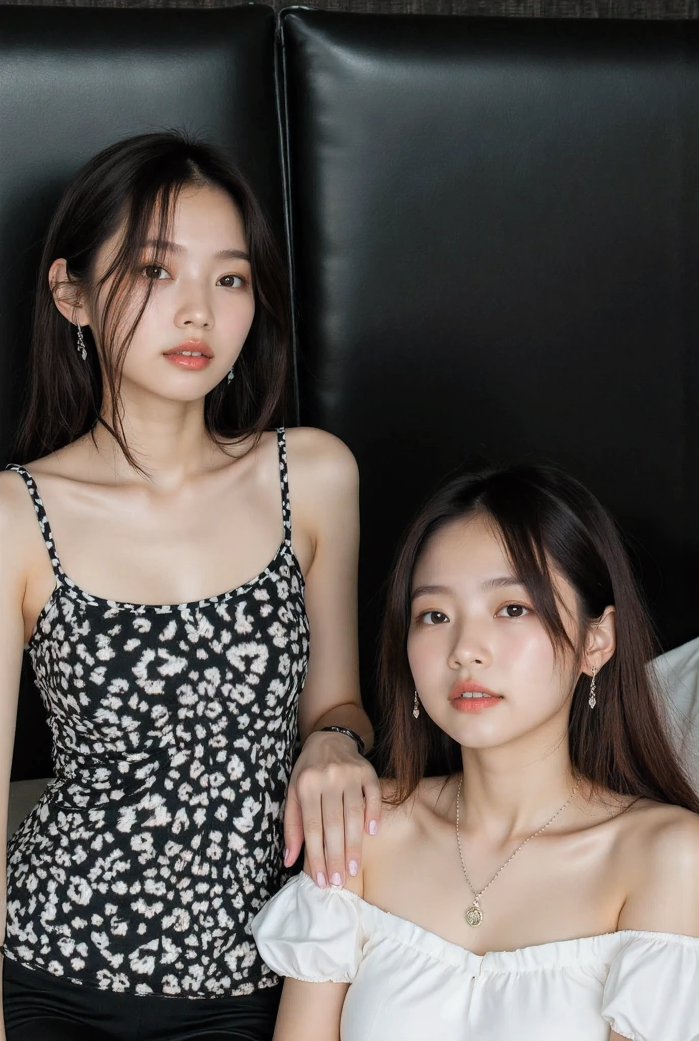 Sexy cute petite 33 year old korean goth wife is resting in my bed with my adorable and innocent like 16-yrs old sexy medium perky breasts young little daughter wearing a long shirt