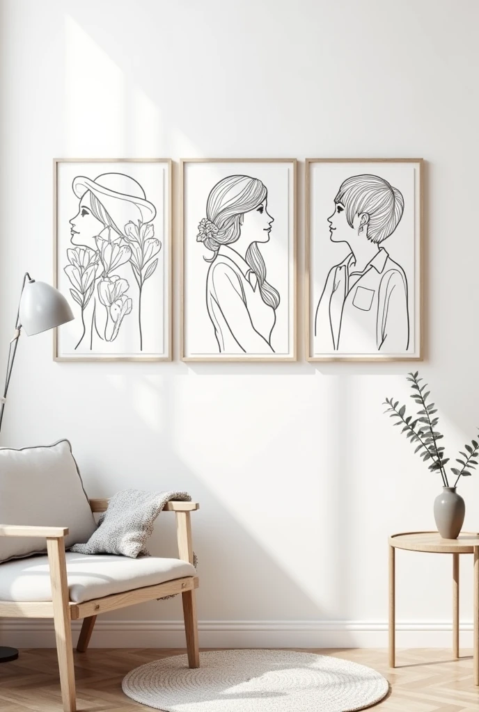 very large picture with black frame on wall at home hallway background --auto --s2