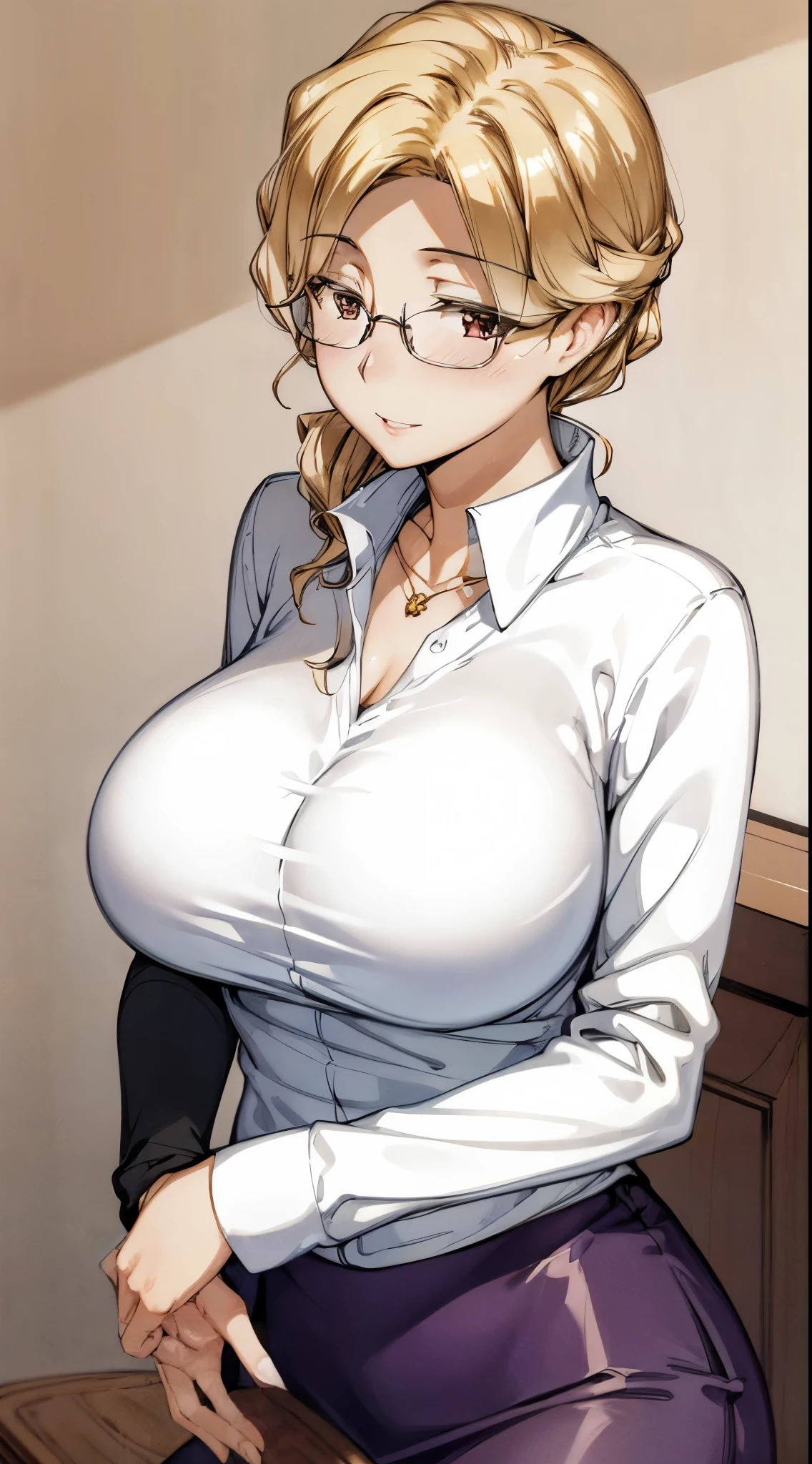 Very cute woman gets All naked on a crowded podium. she shows off her body, she open her hands and exposes beautiful chest and between legs. 40k, photography, masterpiece, best quality, Classroom at night, ((1girl gray eyes and gorgeous light blonde curly hair, she wears glasses on her beautiful face,( very skinny and beautiful:1.5),(white plunging open shirt、Wearing underwear: 1.3), varied poses.((Huge breasts :1.3)), Ultra-detailed face, Detailed eyes,