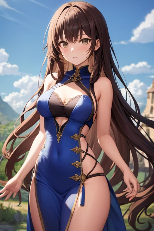 masterpiece, high resolution, best quality, beautiful art, 1 woman, solo, Rinna Mayfield, big breasted, cleavage, wearing a Tyris Flare outfit, sexy bikini, alluring body, sexy legs, thighs and hips, full body, ryona, in peril, she is being beaten up, reacting to pain, closed eyes, screaming in agony, she is being slammed against the wall, hurt, damaged, in danger, perilous scene, beach environment