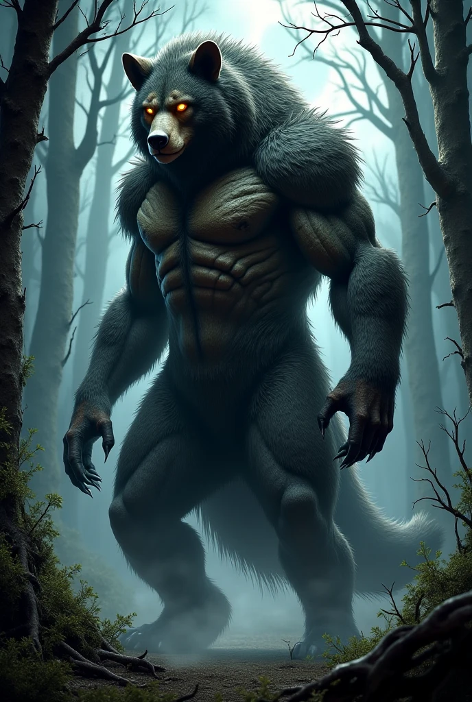 (by taran fiddler:1.4), masterpiece, detailed Bonifasko lighting, [crepuscular ray], best details, real life, depth of field, (bright lighting:1.4), detailed background, nude, solo female, (anthro), (anthro wolf:1.4), 🐺, brown fur, golden eyes, gold claws, monster, sexy girl woman, femme, genitals, hairy pussy, exposed vagina, with bushy pubic hair and armpit hair, exposed armpits, covered in fur, snarling, growling, attitude, (breasts:1.2), clear details, (monster girl:1.2), powerful, pleasure, orgasm, self-pleasure, sticky pussy, (stinky, smelly, sweaty:1.2), (multiple breasts:1.4), forest, moonlight
