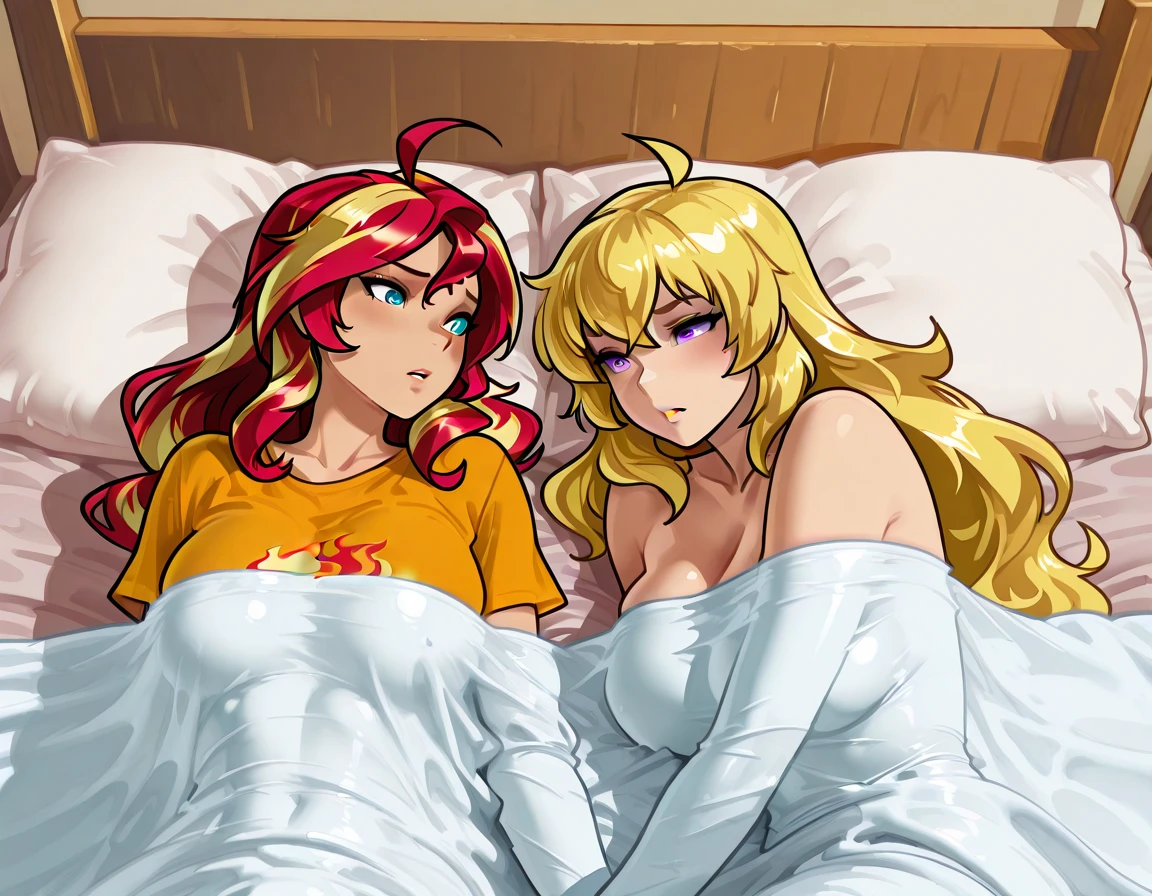 score_9, score_8_up, score_7_up, score_6_up, score_5_up, score_4_up, (source_anime), 2girls, evangellion, quetzalcoatl, elma jouii, yuri, Inside a mecha