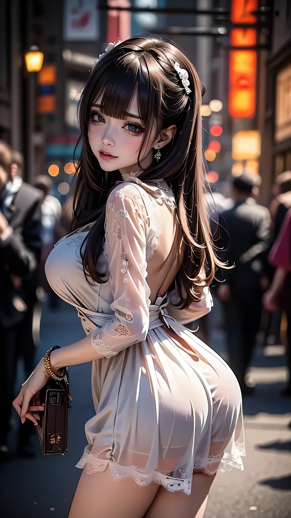 Bustling Disney Sea、night、Big Tits、Fairy、Big Ass、White semen drips from the pussy、Voluptuous、front