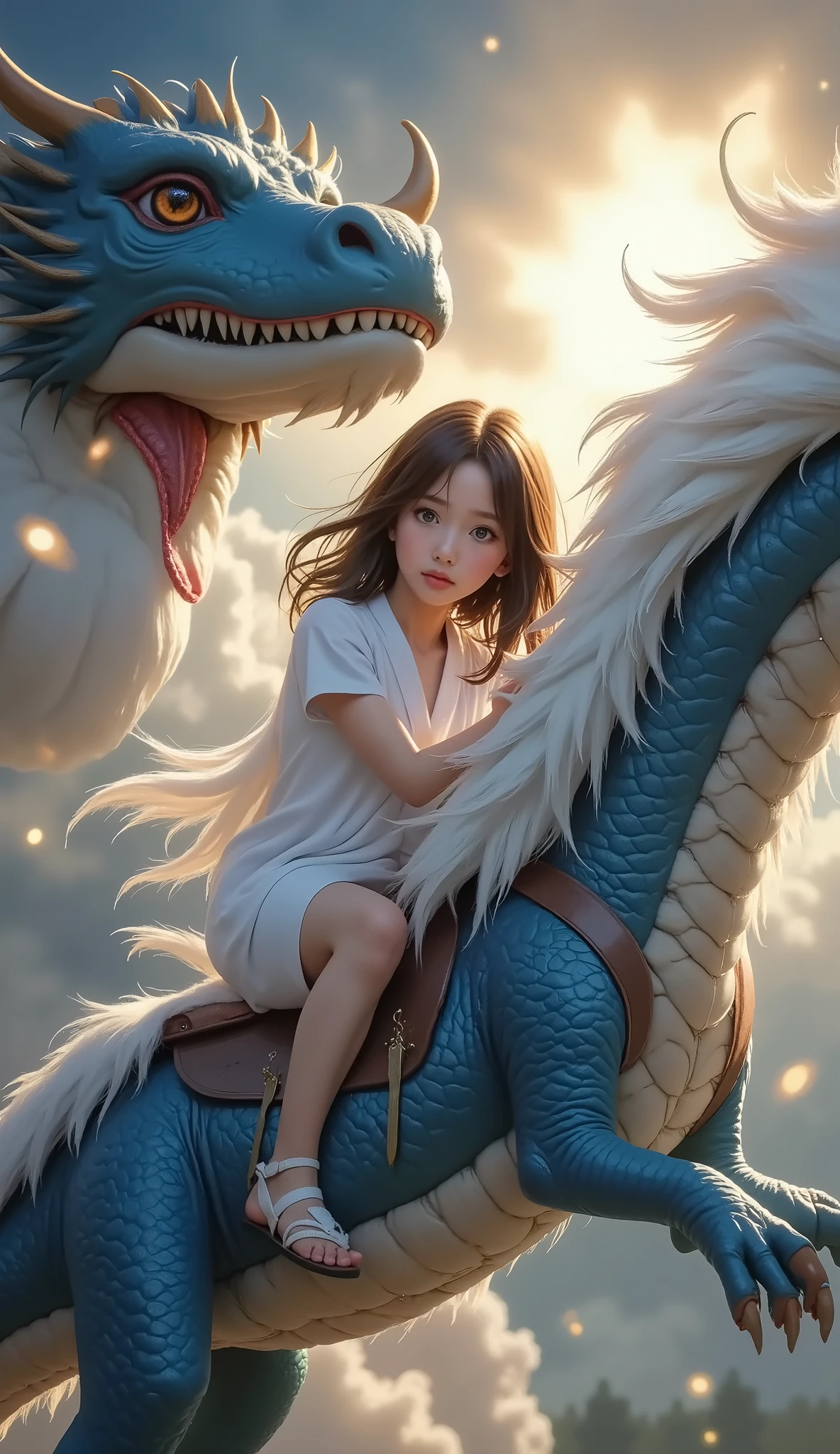  Close up of a painting of a figure riding a dragon, Tibetan painting,  teeth ,  Ultra Precise Paintings,   Ashura  , qigong  ,  girl, Close up of the painting of the god Serk Namsun  ,  puşkaracūa    、Blur