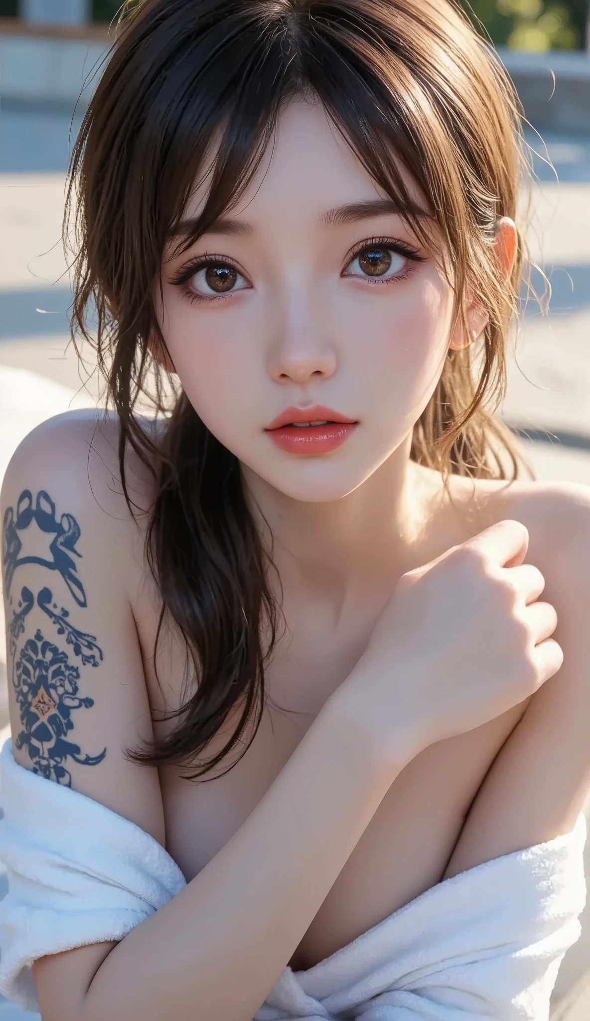 (Browsing Caution:1,4),Mix 4, (8K, RAWphotograph, Highest quality, Tabletop: 1.45), (Realistic, Realistic: 1.37),illumination, night, プロのillumination, photographn mapping, Radio City, Physically Based Rendering, Gradient Brunette, 高品質のphotograph, High resolution, 1080P, (Detailed facial depiction), (Detailed description of the hand), (Delicate CG), Extreme light and shadow, Rich details, (Detailed facial features), (Highest quality), Look in front of you, Highly detailed face, Highly detailed lips,  超High resolution, (truth: 1.4), photograph, 1 Girl, [(sad)],  , Thin limbs, movie, Cool pose, I Cup, Highest qualityな完璧なボディ, photographのような, (1 Girl: 1.3), Perfect balance, (Huge, Perfect breasts, Areola),(Realistic, Realistic:1.37),One Girl, Cowboy Shot,Professional Lighting, Photon Mapping, Radio City, RAWphotograph、(Realistic:1.4)、Octane Rendering、Complex 3D rendering with ultra-detail, Studio Soft Light, Rim Light, Crisp details, Super detailed, Realistic skin texture, detailed aspects, Beautiful details in the eyes, Highly detailed CG Unity 16k wallpaper, Compensate, (Detailed Background:1.2),Highest quality, 超High resolution, Tabletop, One Girl, One Girl,alone, Upper Body,Show Viewer, White Background, Multicolored Hair, Compensate , Lips parted, Black Lips, eyeliner, Gothic, Goth Girl,((Light on the face:1.2)),((movie照明:1.2)),(Photorealism:1.4),((30 piercings in left ear)),((necklace)),((A woman who is always smiling)),((nightのプールサイド:1.4)),((Facial lighting:1.1)),((Face close-up:1.2)),((Delicately draw the face:1.2)),(Very short bob hair:1.5),,(((Completely naked))),(((nsfw)))
