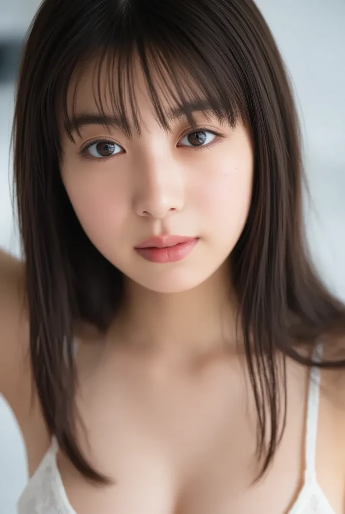Everything modern:1.66, Cute Japanese Women Photos, smile, 20-year-old, Oil and hair palm for one-length straight hair:1.55, (photo Realistic:1.4), (hyper Realistic:1.4), (Realistic:1.3), (Smoother lighting:1.05), (Improving the quality of cinema lighting:0.9), 32K, 1 girl,20-year-oldの女の子, Realistic lighting, Backlight, The light shines on your face, Ray Tracing, (Bright light:1.2), (Improvement of quality:1.4), (Highest quality Realistic textured skin:1.4), fine grain, Detailed face,(smile:1.0), (Emphasis on face close-up:1.3), (Enhances the beauty of skin texture:1.1),((Extremely precise and accurate anatomy:1.0)), (Enhances the beauty of skin texture:1.1), Clean and glowing skin, mesh, thin:1.2, (Realistic:1.3), Realisticなライティング, (Smoother lighting:1.05), 32K, One Japanese woman, fine grain, Detailed face, (Film Grain:1.1),(Accentuates body lines:1.1), High resolution, Natural look, Kind eyes, Improves hair quality, Delicate light and shadow, Transparent muscles, Graceful pose, Beautiful Eyes, Sharp details, Soft light reflection, Beautiful contours, Delicate skin tone, Fine hair texture,Cute Japanese Women Photos,