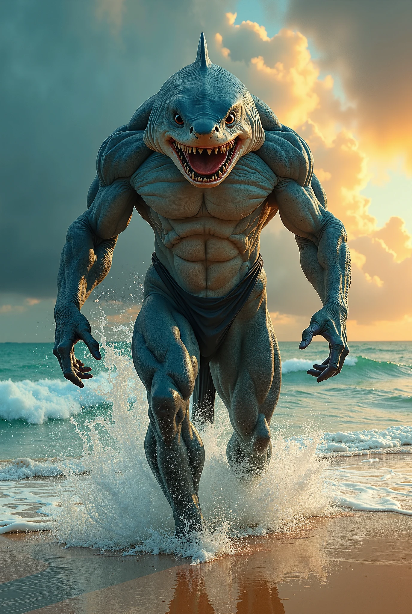 a group of men standing next to each other, muscular characters, anthropomorphic shark, sharks, fishmen, furry fantasy art, anthro art, anthropomorphic furry art, innsmouth ocean - dwellers, anthro, muscular body type, anthro concept art, very very beautiful furry art, various sizes, male character design, muscular men