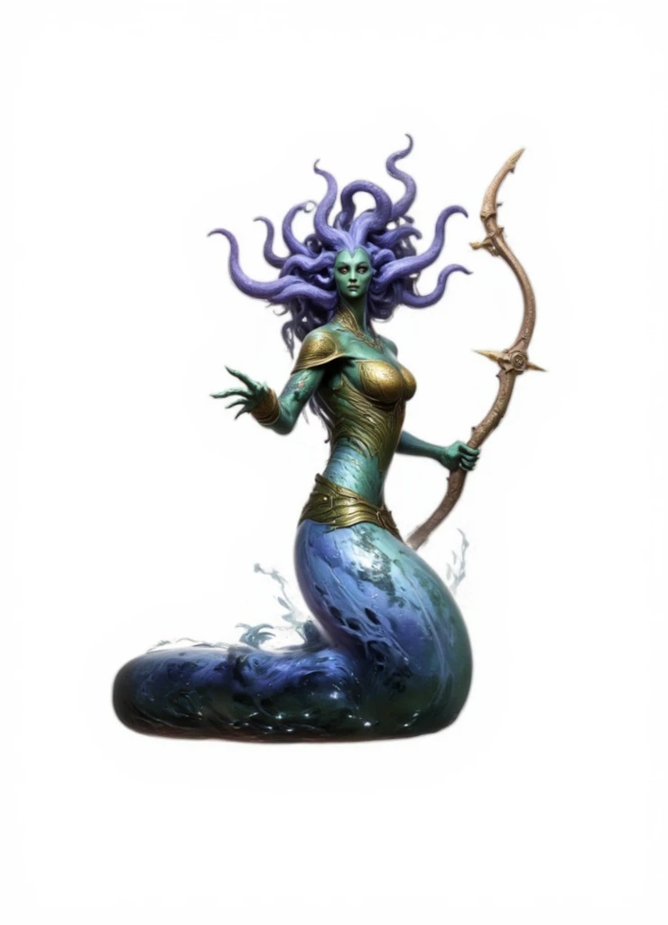 Medusa a woman In Greek mythology, Medusa, also called Gorgo, a human female with living venomous snakes in place of hair, dark, moody, dark fantasy style