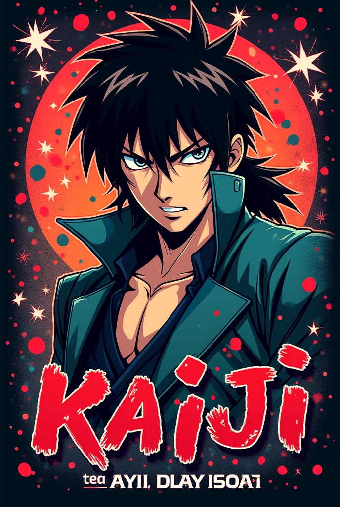 Anime bad boy on her shirt writen AMAD