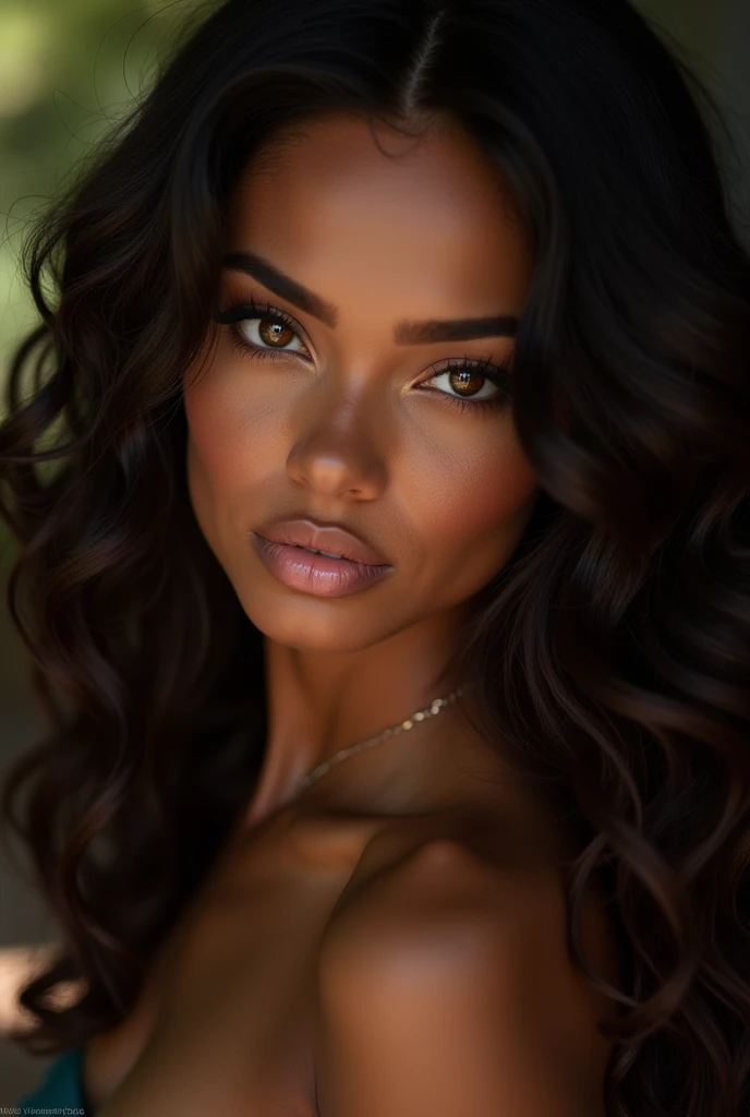 beautiful black woman curvy brown hair curly hair