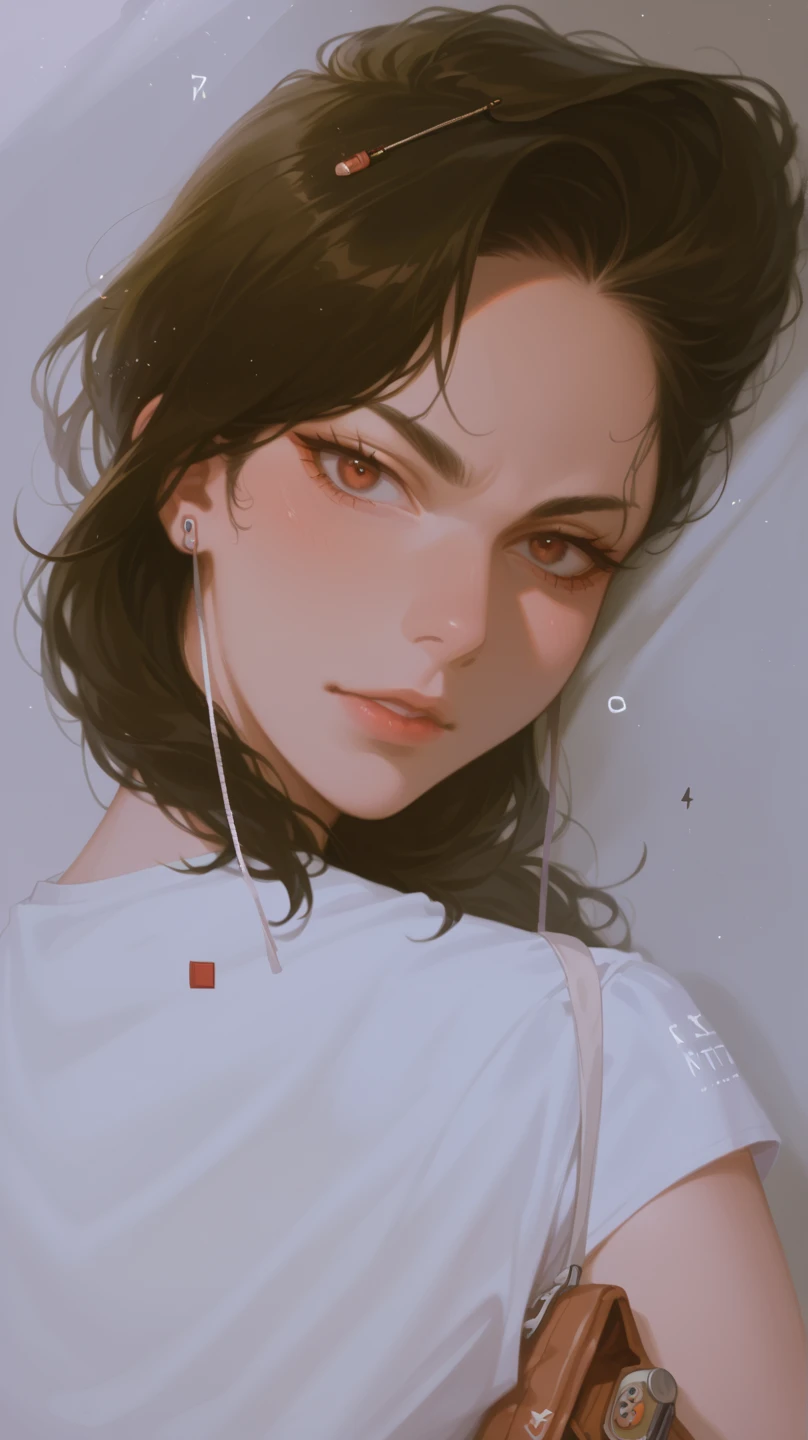 Teenage boy, short dark hair, pale skin, intense blue eyes, handsome, tall, athletic body, full eyebrows, smirking, confident look, popular boy stereotype