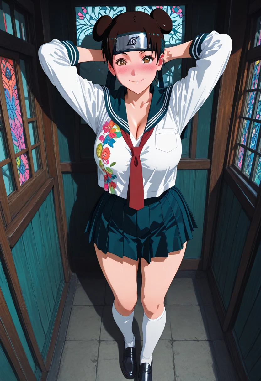 [[anime styled]],[[digitalart]],NSFW,1girl in,Sitting,From below,Looking at Viewer,Tomomi_Xijing, bow ribbon, Short hair ,Winter clothes,Long sleeves,Long skirt,((blue striped Panties)),Perfect Lighting,1girl in,, up skirt,Best Quality,Skirt lift,,Smile,blush,anime screen cap,Flat color,cel shading,(tucking up the skirt),Panties,short torso,Show panties,pantyshot,up skirt,