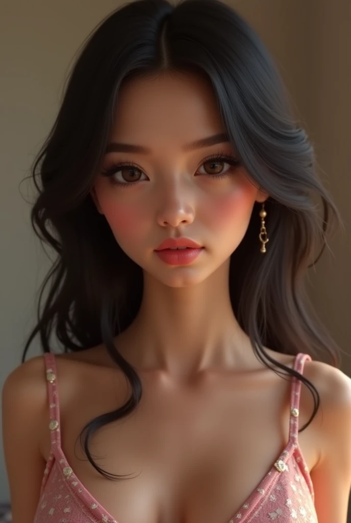 cinematic photography Stunning professional 3D model multiple angle photography of a beautiful E-Girls_mansion_Samba looking at the viewer in a model pose against a (((plain color background))), (((featureless backdrop))), with very small breasts, close up photo, (((solid background))), (extremely detailed cg unity 8k wallpaper), (best quality:1.4), (masterpiece:1.4), (detailed: 1.3), 32k, raw photo , best quality, ultra-high resolution, absurd, Intricate, ultra-detailed, detailed face, detailed skin, perfect eyes, detailed eyes, saturated color, high contrast, volumetric lighting, warm lighting, Beautiful model, constitute, ((full lips)) , sensual lips, masterpiece, Award-winning, Professional, highly detailed, detailed skin texture, (blush:0.2), (Goosebumps:0.3), subsurface scattering, octane rendering, highly detailed, volumetric, dramatic lighting, 35 photography mm, film, bokeh, Professional, 4k, highly detailed INFO