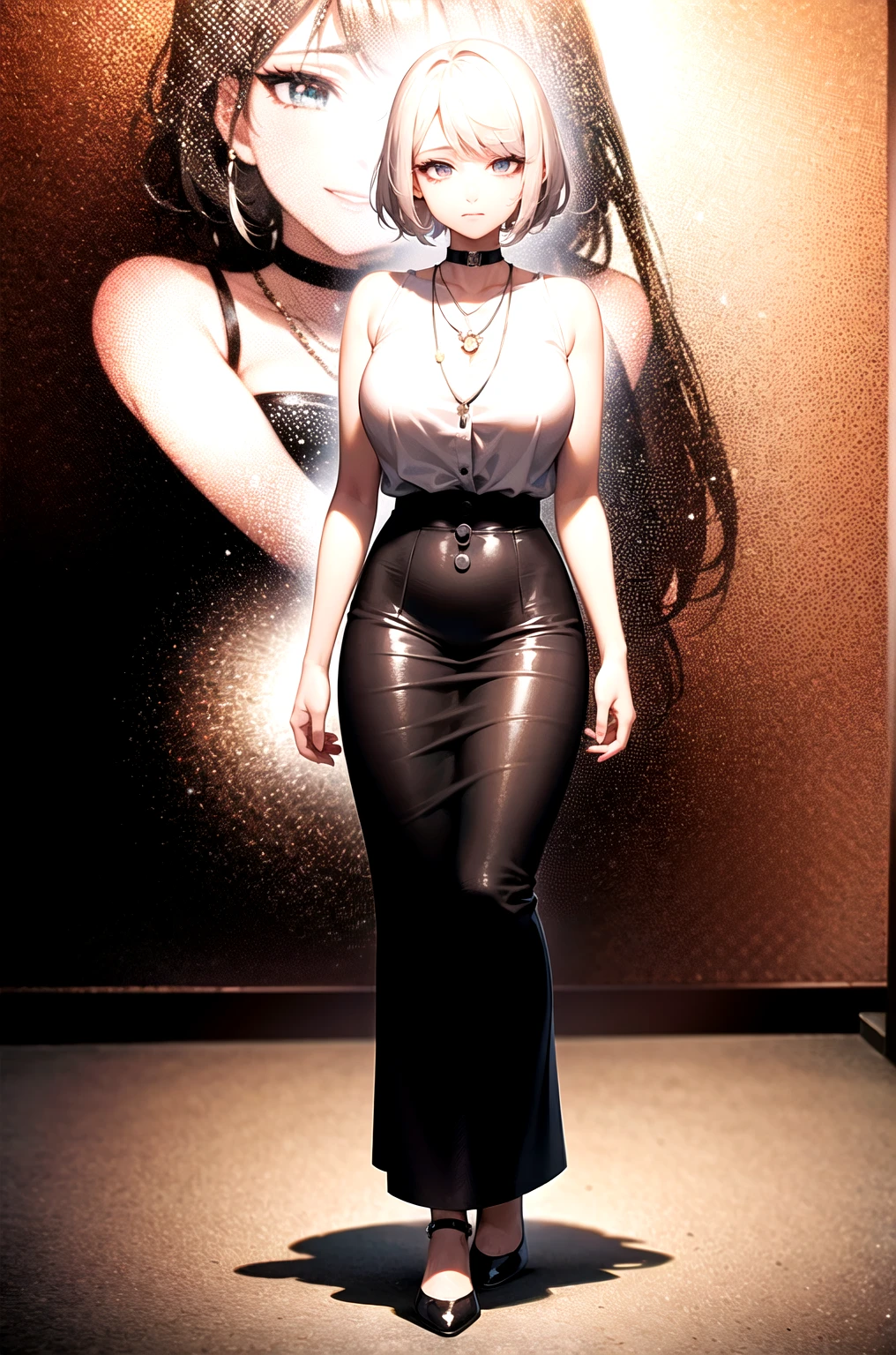 Asian women,long eyelashes ,bimbo,big fake tits ,slim waist,wide hips,thick thighs,Big Round Ass,long legs,Pink lipstick,Mohawk ,bronze tan ,(clothes:overlord dress black,gray striptease high heel shoes ,choker, necklace ,High-heeled pumps,Earrings,necklace,shoulder strap ),(Location:morning,Night club,neon ),(sexy pose ),smoky eyes ,slutty makeup,(Ahegao face),(high quality),(high detail),(detailed face,perfect face),(8 k,UHD),(hand tattoos,Tattoo on chest) ,wet face,side view
