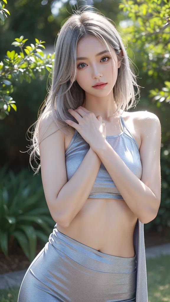 (very heavy chest)、highest quality、masterpiece、超High resolution、(highest quality,16k,Raw photo,realistic,High resolution:1.2),(cute japanese woman)、((have a knife)),(huge golden hair),(Exposed black),((armpit)),(light smile),beautiful background、camel toe、belly button、2 shares、,(Photoreal:1.4)、Raw photo、1 girl、(((random hair))、(((Seductive sexy pose)))、glowing skin、((Silver Micro Bikini))、(someone who looks at you calmly, Eyes like a goddess.)happiness:1.2)、nature background、2 shares、beautiful hip line、eyes shine、blonde、Lace Veil、braid hair、garter belt、desert background、star pattern、sheer cliff、sheer cliff、