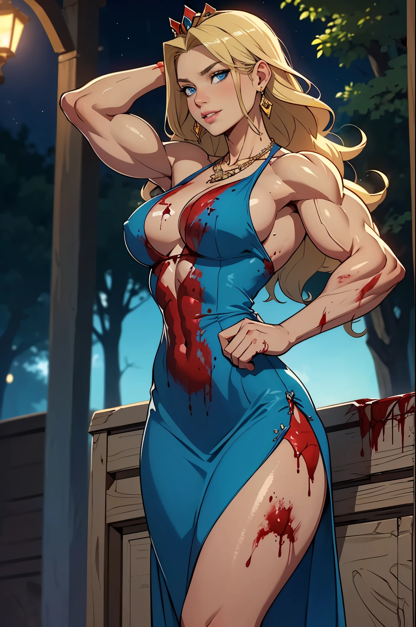 ((bloodstains)), ((respingos de bloodstains)), ((bloodstains nas roupas)), ((mancha de bloodstains)), hospital, (nurse uniform), (has an electric saw), (zombie's), absurderes, foto RAW, extremely delicate and beautiful, Masterpiece artwork, muscular woman, extremamente musculosa extremely large physique, extremely muscular legs, extremely muscular arms, extremely large physique, very muscular,best qualityer, ultra-high resolution, 32k, hyper realist, ultra-detailed, Detailed Description, skin fair, 20 year, crying mole, 耳环, Colossal, short medium hair, wavyhair, evil smile, full body shot, bloodstains, bloodstains no corpo, bloodstains na faca , eu que ro bloodstains, muito bloodstains, coloca bloodstains,
