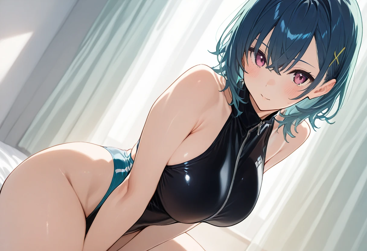 himeno, himeno(Chainsaw Man), nipple tweaking footjob, footjob, 1 girl 1 boy, mature female, mature, Adult, black hair, short hair, eyepatch, looking down, happy, seductive smile, evil grin, sidelocks, aroused, in heat, nsfw, steam, breath, sweat, Villains, latex purple leotard, motion lines, speed lines, motion blur, speech bubble, Night jungle, forest, Dark, dramatic angle, unique perspective, unique angle, masterpiece, Top animation quality,Top image quality,