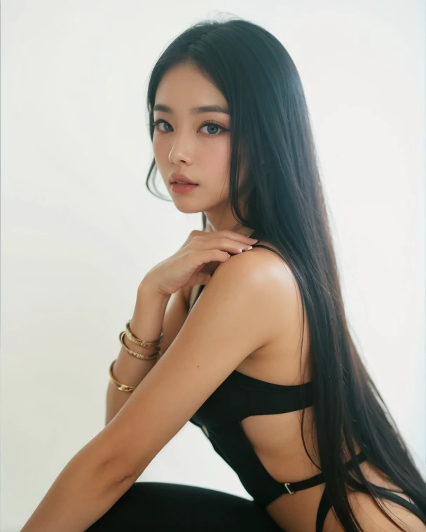 Long black hair、Anime girl in a sexy dress, , Beautiful eyes in every detail, Gwaiz, Gwaiz on pixiv artstation, Detailed digital anime art, Beautiful Anime Girls, Gwaiz on artstation pixiv, Anime Style 4k, everyone, Beautiful anime portraits, Detailed portrait of an anime girl, Detailed anime art, A posture in which the buttocks are thrust out towards you