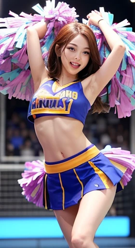 Highest quality、Unparalleled beauty、Chubby、Shiny感触、(((Real skin quality)))、(((Big Breasts)))、Shiny、Muscle quality、Super long hair、((((Waistline))))、(muscle)、(((cheer leading)))、(((Cheerleader)))、((Sweat))、((((Shaking breasts))))、(((oily)))、(((Huge breasts)))、Are standing、((Raise one leg))、(((Uplifting)))