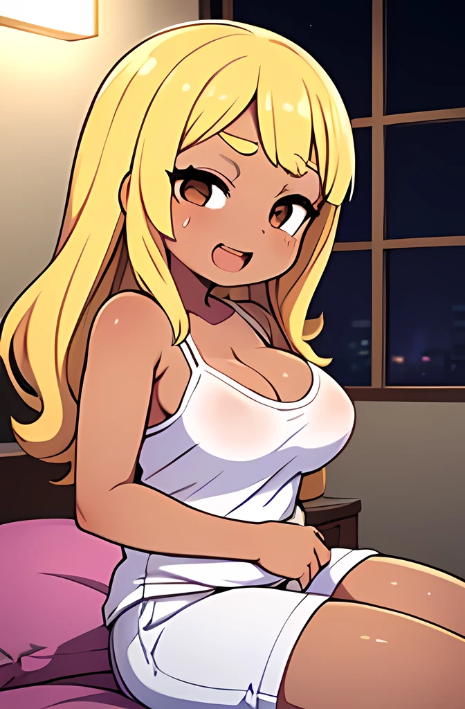 Expressiveh, egirlthot, chibiIcon, , score_9, score_8_up, score_8, (top quality,8k wallpaper),(masterpiece,best quality:1.2), ((source_anime, anime)), 1girl, , goat pupils, ((blonde hair, long hair, )), old, mother, milf, nurse , ,, tan skin, makeup, tan skin, saggy breasts, amused eyes, amused smile, , , wide eyes, jealous, jealousy, very jealous, yandere, nurse, nursing, medic, , , blonde eyebrows, indoors, , , egirlthot, , obsessive, , black mascara, black eyeliner, yellow eyes, , , Goth girl, egirlthot, , , big sister, , large eyes, beauty mark, , giggling, laughing, leaning , , athletic , long fingernails,s1z3d1ff_t4lk, taller girl, standing, legs straight, bent forwards, arched back, hands on knees, , [[from below]:0.5], pov, eye contact, chibi, icon, cartoon, big head, wide hips, wide torso, plump, big eyes,