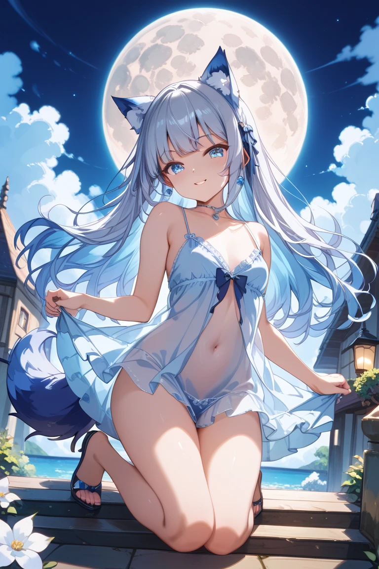 月nattaを背景に踊るお嬢様,Cover only the chest and crotch with coarse cloth,Almost naked,reach forward and backward,jump with legs apart,dance like a ballerina,castle in background,Stony ground,Futomo,Navel,fullmoon,natta,little smiling,A little embarrassing,bare-legged,星が見える美しいnatta空,hiquality,Europe,