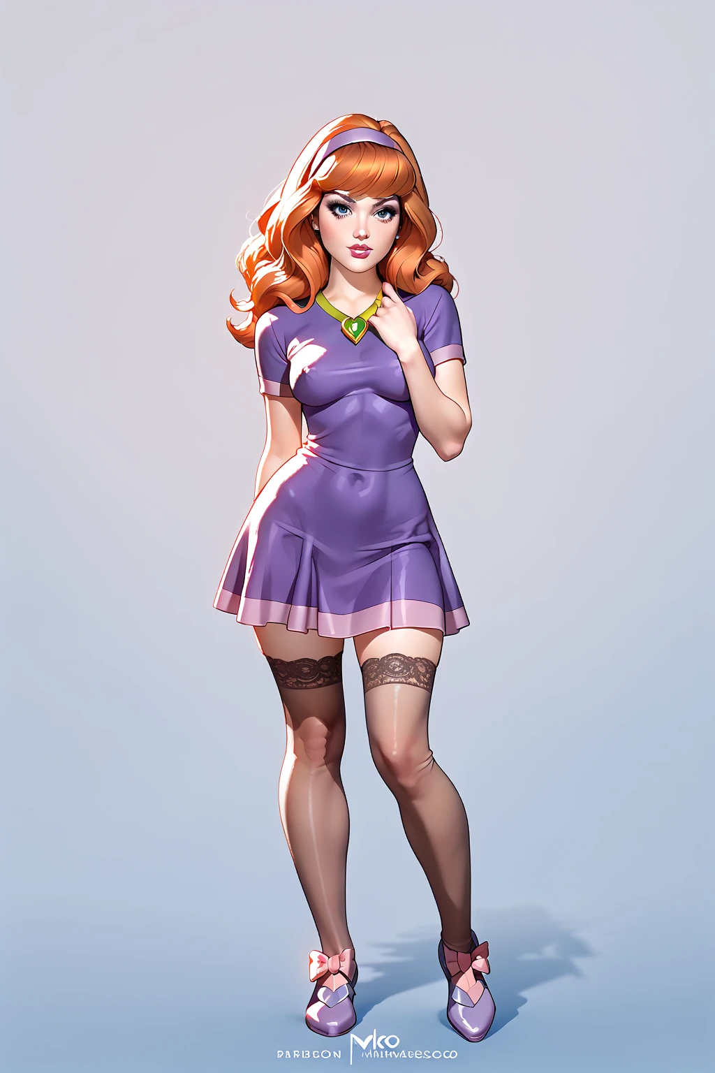 full body, Toned, Oval Face, Light Skin, Straight Nose, Thick Lips, Pointed Chin, Magenta glossy lipstick, hair tie, red Straight Hair Shoulder-Length Hair Bob, su1t, formal, double-breasted dress, buttons, necktie, skirt, pencil skirt, high platform heels, <lora:Outfit_soph-FormalSkirtSuit:0.8>, leaning forward, (a world where people can heal others with their touch:1.2)