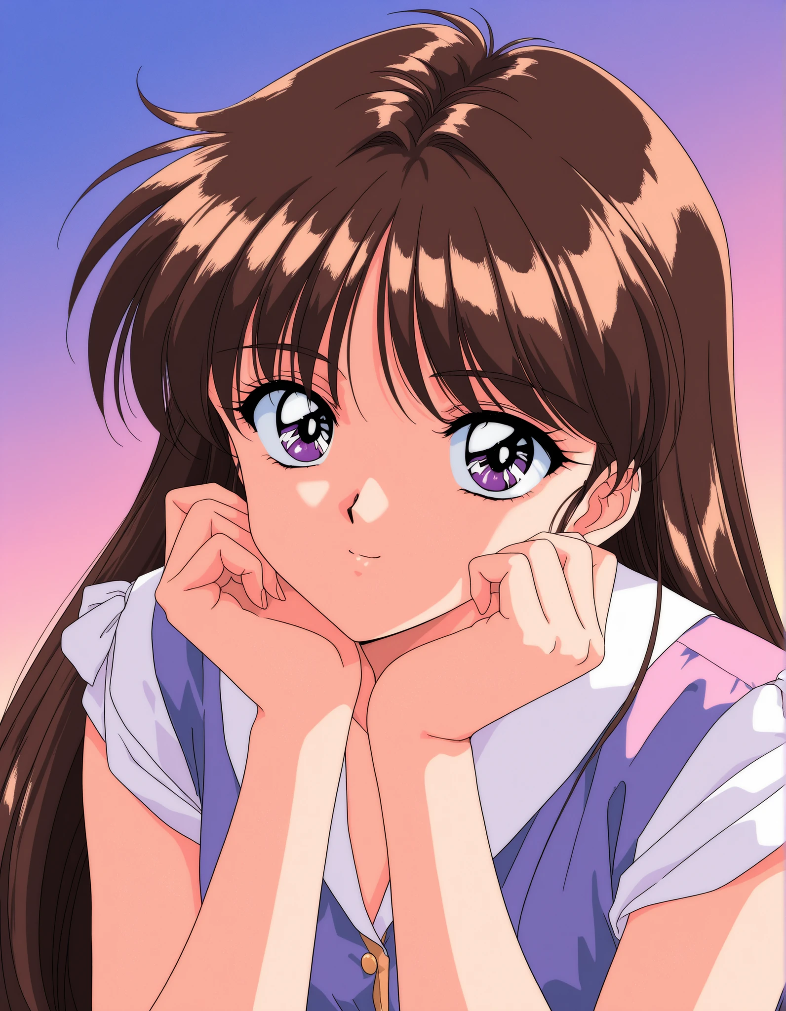 General,highres, ultra-detailed,very aesthetic,best quality ,best hands, BREAK rika, idols, 1990s (style), retro artstyle, game cg Style
