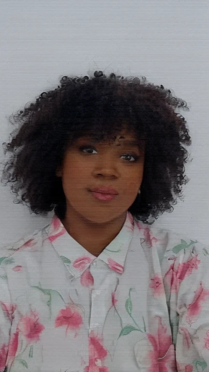 face, widening eyes, (singing mouth:1.2), cute 20 year black woman, short straight hair