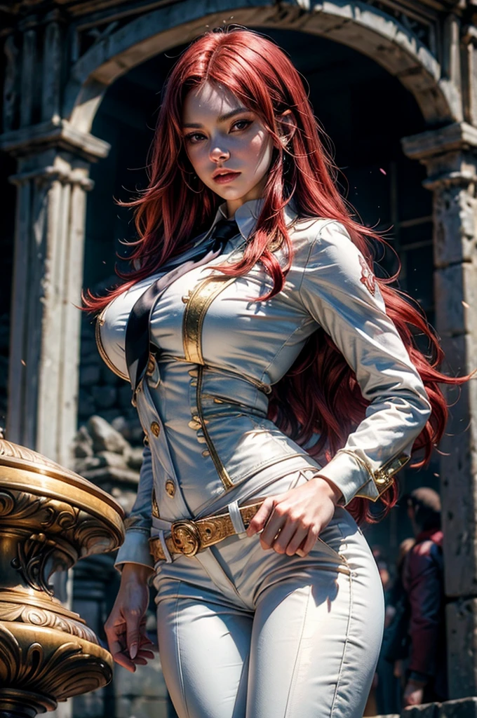 Flor de manzano, Solo, cabello rojo con mechas doradas , pelo largo, ojos turquesa , pecas, adorable, Sonrisa, mirando al espectador, obra maestra, Mejor calidad, alta calidad , hermosa modelo europea , hermosa chica adolesente, MLP , Sunset Shimmer , 16 years girl , hermosa sonrisa , maquillaje , labios rojos , usa vestido ligero