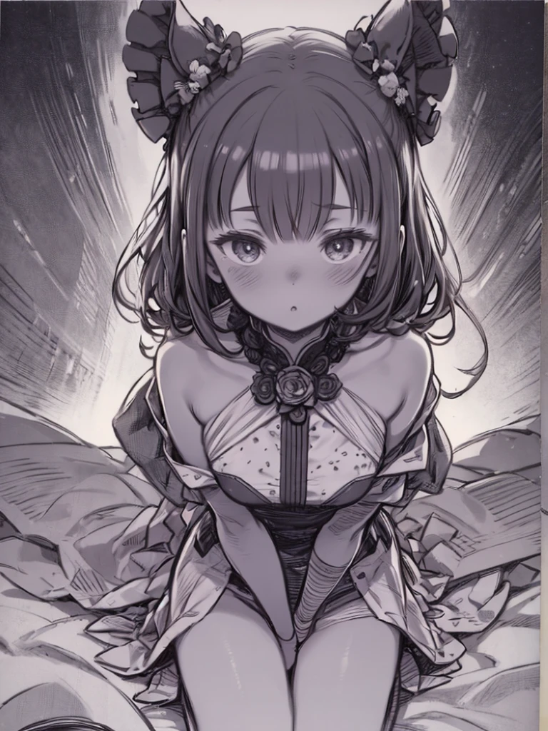 (masterpiece, best quality, ultra-detailed, best shadow), (detailed background), (beautiful detailed face)(best illumination, an extremely delicate and beautiful), cinematic light, hyper detail, dramatic light, intricate details,
greyscale,
portrait, 1girl, tsurime,
big mouth,open mouth,tongue out, mesugaki,smile,