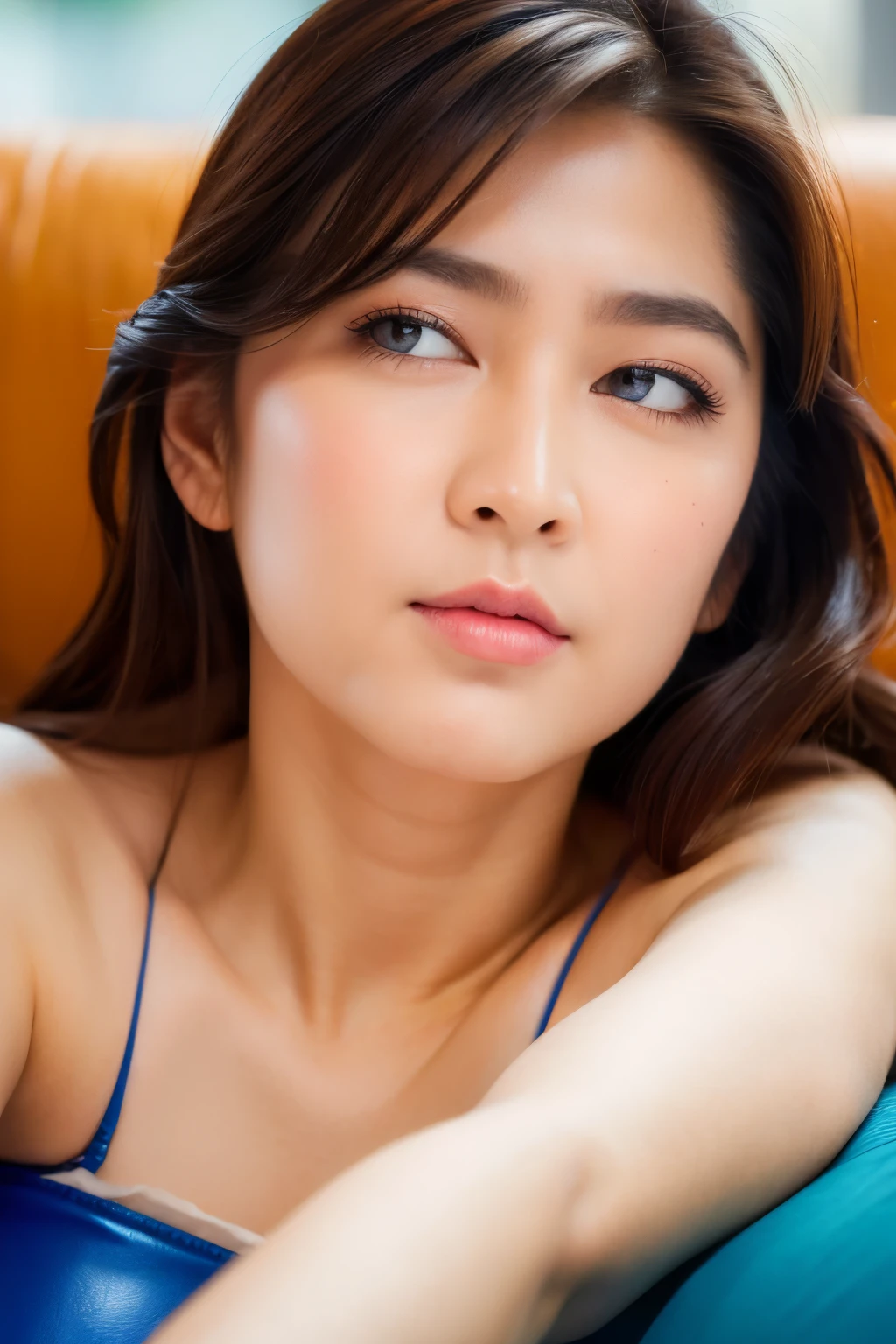 standing, (pink t-shirt), sleeveless t-shirt, cleavage, white short pants, looking at camera, front view, long hair, bangs, (detailed face), at grocery store, (potrait body), mouth closed, black eyes, 1 girl, 20yo,Young female,Beautiful Finger, Beautiful long legs, Beautiful body, Beautiful Nose, Beautiful character design, perfect pants, perfect face, expressive eyes, perfect balance, (looking at viewer), White skin, (masterpiece:1.0), (best_quality:1.0), ultra high res,4K,ultra-detailed, photography, 8K, HDR, highres, absurdres:1.2, Kodak portra 400, film grain, (vibrant_color:1.2),professional photograph, (Beautiful,huge_Breasts:1.4), (beautiful_face:1.5), (narrow_waist)