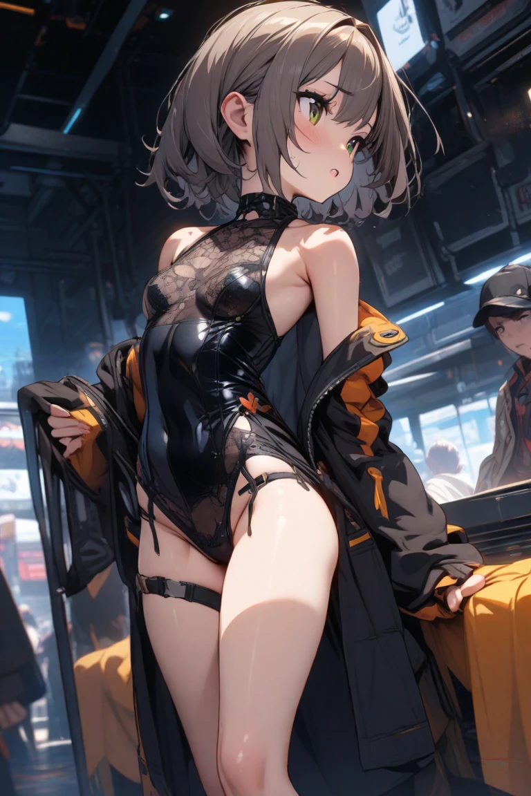 Lewd woman open legs