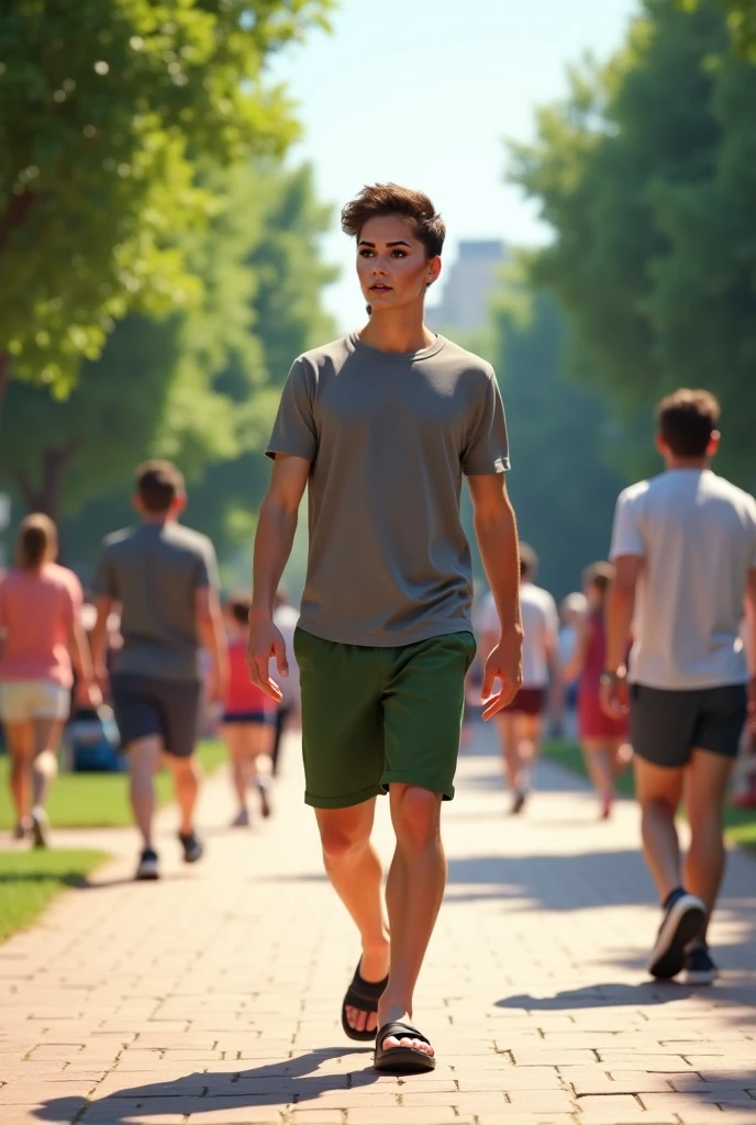 two 25 year old male backpackers, wearing tiny shorts and tank top, backpack, walking through a sunny field,
rim lighting, studio lighting,
dslr, ultra quality, sharp focus, tack sharp, Fujifilm XT3, crystal clear GS-Masculine