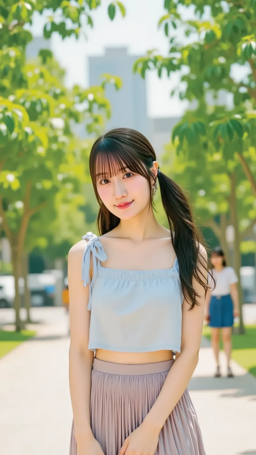 1girl, (masterpiece,RAW photo, best quality:1.4), (realistic, photo-realistic:1.2), an extremely delicate and beautiful, extremely detailed, 2k wallpaper, Amazing, finely detail, extremely detailed CG unity 8k wallpaper, ultra-detailed, highres, soft light, beautiful detailed girl, extremely detailed eyes and face, beautiful detailed nose, beautiful detailed eyes,soft lighting,perfect anatomy, beautiful face,,shiny skin,detailed skin,young Japanese idol,long hair,
smile,looking at viewer,(crop top:1.3),(bokeh:1.2),(alley:1.2),
<lora:oonishiaguri_lora-xl_01:1.2>
