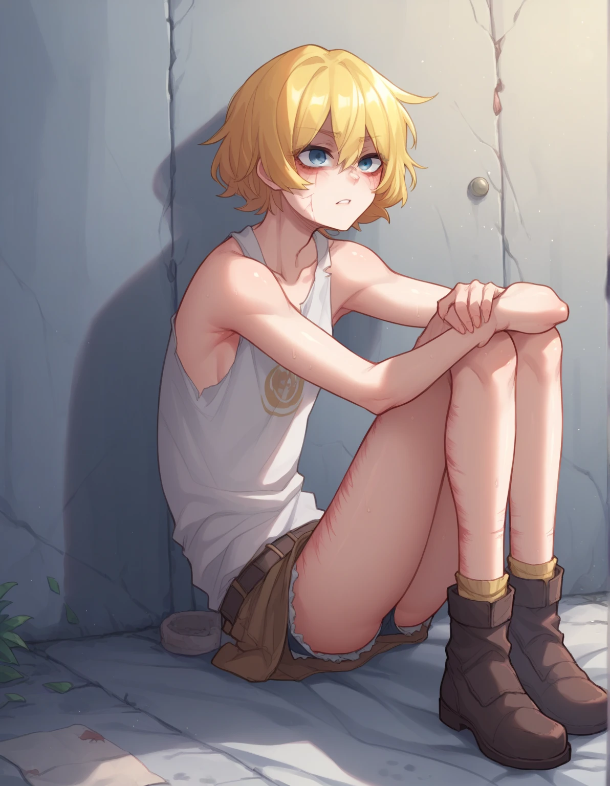 Park at night,A 25-year-old young man is raped by two men.,Kneeling,all-fours,rape,Sex slaves,short blonde hair,Blue eyes, jock strap,toppless, Sweat vapor, Crying face,Reluctant face,blush,Parted lips,fullnude, Bondage,Panties,What BDSM looks like,Desperately sucking men's penises,Men's penis inserted into anus,Sex for 3 people,gargantilha,noose,chain,