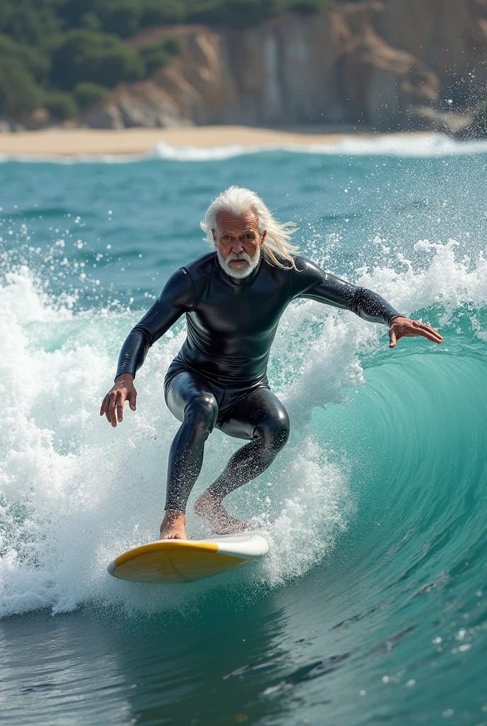 Master Roshi surfing on a turtle shell
