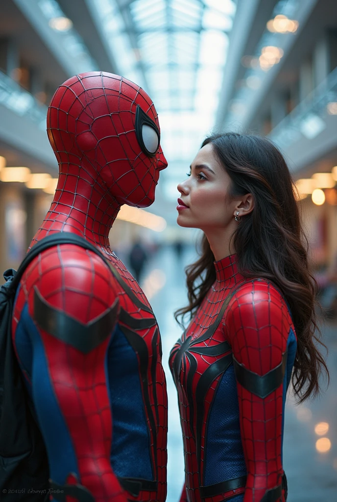 Spider man with his girlfriend