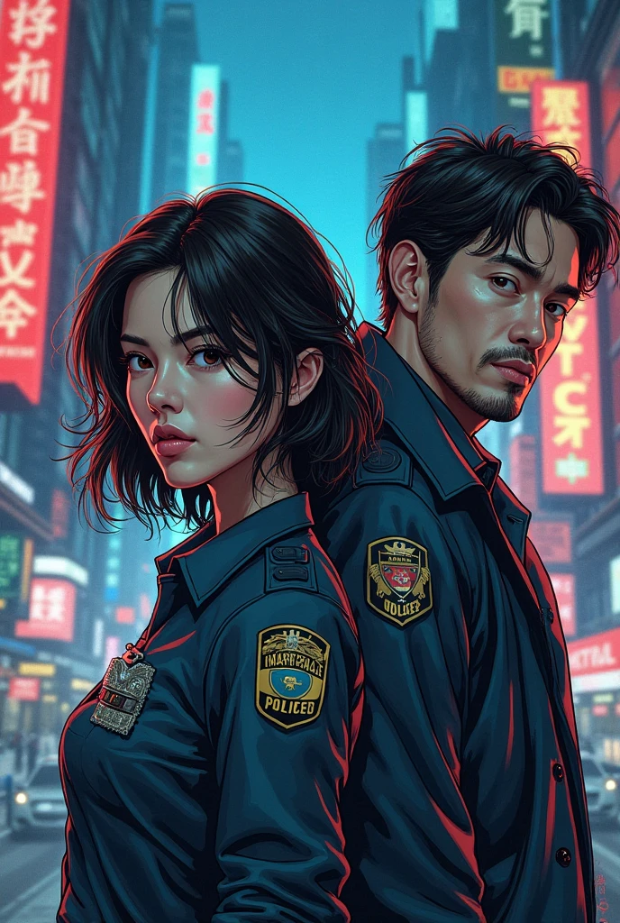((A sitting on the street feeling cold and crying, Watery eye, Sadness Cute face 🥺 )), Background ((Burned-out apartment and ambulance, p((Police officers try to put out the fire with buckets of water, night, Police Lights, Smoke outside a destroyed house, inflammation))