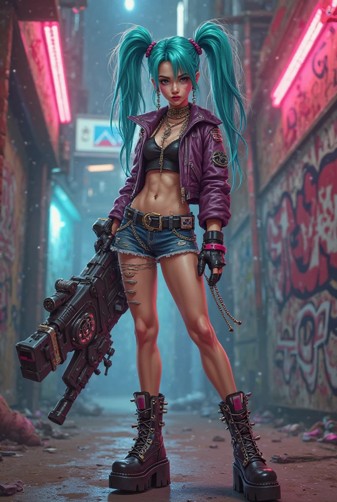 Beautiful anime painting of cyberpunk girl, multicolor hair, full body, trending on artstation, 8k, masterpiece, graffiti paint, fine detail, full of color, intricate detail, golden ratio illustration, by tim okamura, victor nizovtsev, greg rutkowski, noah bradley --auto --s2