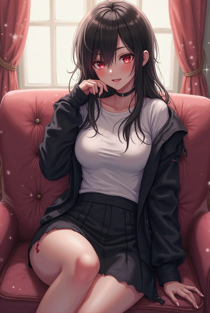 Girl who cums、The whites of his eyes are exposed and his mouth and tongue are drooling.。Semen spills out due to creampie。heart eyes。fall sloppily onto the bed。Gothic Punk Girl