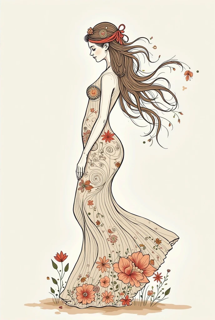 Graphic illustration,geometric shapes,Wearing a flower crown,A close-up of a woman who longs for it,There are green leaves and flower crowns on the hair, The beautiful body is surrounded by beautiful decorative patterns,Green vines accompanied by flowers,Shadows are light and dark,plethora of colors,The picture consists of geometric shapes,romanticism lain,Inspired by Rafael Kirchner, art nouveau illustration, author:Audrey Kawasaki, venus goddess, mucha style 4k, art nuveau, Beauty Art Nouveau woman, Art Nouveau masterpiece, Fresh Art Nouveau, modern art noveau, anime art nouveau, persephone in spring,