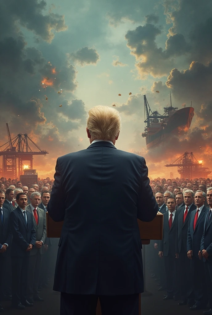 Photo of a realistic portrait of Donald Trump in Tiananmen, Snos