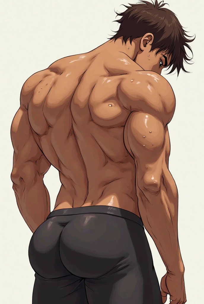 ((masterpiece)),(((best quality))),((character design sheet,same character, front, side, back)), ((Extremely realistic shadows, Masterpiece, extremely detailed, photorealistic)) standing in front on stage, 
 A teen ( face) 15 year old teenager (15 years old) very attractive boy, Mexican ethnicity. tanned skin, jet black hair, short hair bangs that fall on both sides of his youthful face. carefree expression, young man, alone, marked muscles, beautiful musculature, aesthetic stretch marks, inspiring physique, slender muscles, square pecs, beautiful V-cone, excellent abs and torso, chiseled abs, pectorals chiseled, perfect massive muscles, inflated muscles, voluminous pectorals, massive muscular body, a huge gigantic chest with a narrow waist, huge shoulders, ridiculously well-shaped large pecs, eight chiseled abs, (very toned and huge) with his military haircut and voluminous neck, narrow waist, bare chest, shirtless, topless, blue eyes, young face, beautiful, young. Teen muscular young bodybuilder with extraordinary and firm back, chiseled muscles, rhomboid muscles, latissimus dorsi. Gigachad. He is wearing black thong. (Black cloth thong) bare chest. (((Back))) huge firm muscular thighs, round buttocks and round butt with back, huge ass ((firm buttocks)) with big booty. ((CHARACTER DESIGN SHEET, SAME CHARACTER, FRONT, SIDE, BACK))