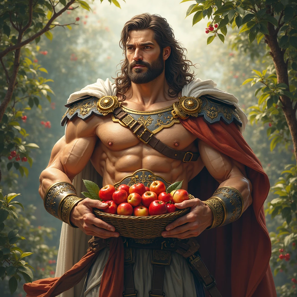 Cain offers the best fruits of the field and trees, colorful and very beautiful fruits.