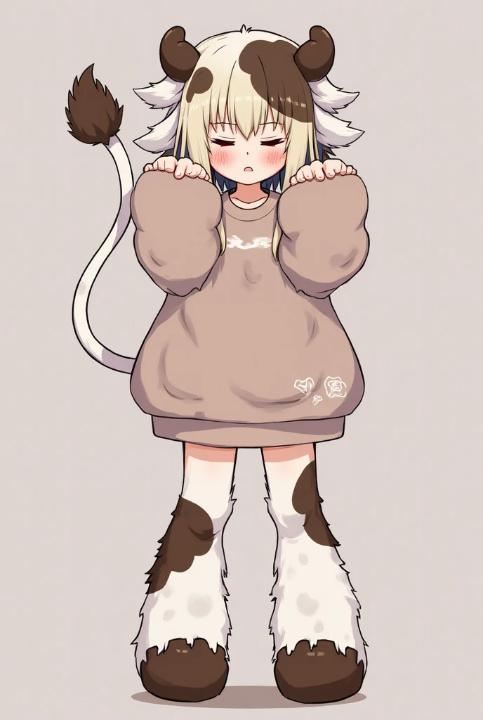 1girl, solo, furry, fluffy, brown fur, short hair, nanachi \(made in abyss\), long hair, animal ears, tail, yellow eyes, hoodie, boots, baseball cap, hand on hip, :3, open mouth, standing, looking at viewer, outdoors, city