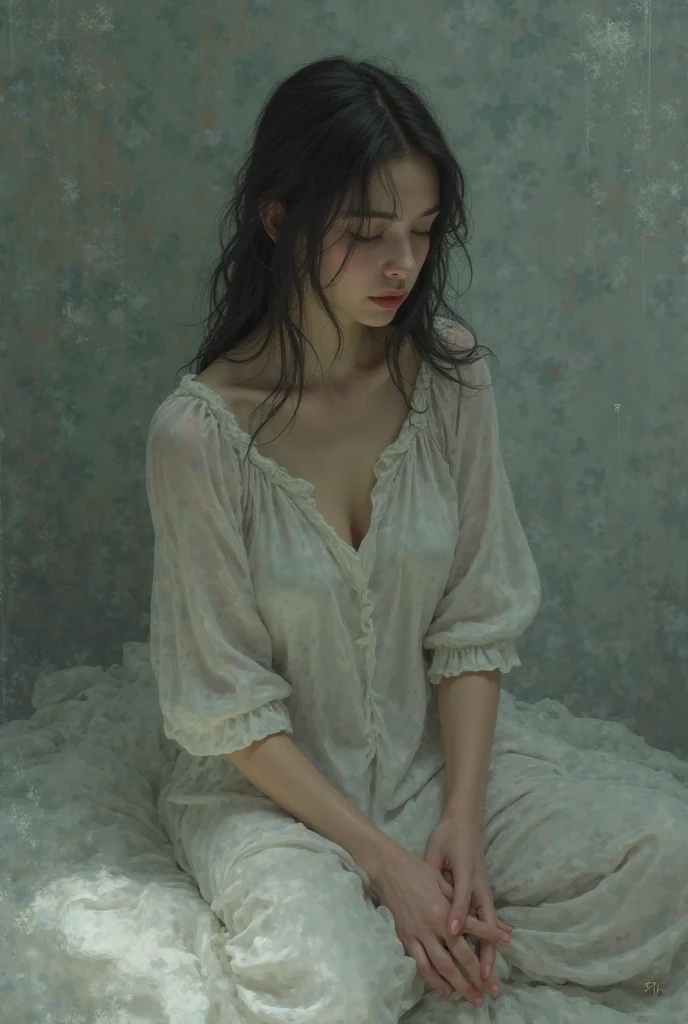 [cracked skin, shattered skin, (She is a 32 years old fresh Caucasian baby woman, she is a very gorgeous woman:1.7), she has cute face, she has pale skin, (baby face:2.0), (heart face:2.0), (she has brown silky long hair:1.5), (crying eyes:1.5), (in old medieval torn brown dress, no undressing:1.9), she has mature body, (correct anatomy, correct face:1.8), (muscular:1.3), Mona Lisa dressing, wallpaper, depth of field, sad look, face forward], (correct anatomy, correct fingers:1.2), (sfw:1.5), in an photorealistic style. body photoshot, Pouting lips. Tears fall down from eyes. (desperate:1.5), smallest eyes, (crying woman, fear, desperation:1.5). desperate face, desperate look. IOutdoor, lake and trees. Masterpiece, best quality, 8K, photo realistic, wallpaper, wallpaper 8k, photographic contest winner, Hyperrealistic art cinematic film still photography in the style of detailed hyperrealism photoshoot. [Entire scene is surrounded by mist, evoking a mysterious and eerie atmosphere. The lighting is dark and atmospheric, with smoke adding a touch of sinister ambiance. Best quality image, HDR enhancement, showcasing the utmost level of detail and realism, full body shot:1.5]. [8K, Best Quality, Ultra High Resolution, (highly detailed CG unity 8k wallpaper), (best photo), (best shadows), isometric 3D, octane rendering, ray tracing, highly detailed, (Best quality, 4K, 8k:1.2), absurdity, ultra detailed, (realistic, photorealistic, photorealistic:1.37), complex parts, HDR, (complex parts:1.12), (hyper detailed, hyper realistic, Soft lighting, spicy:1.2), (complex parts, Hyper detailed:1.15). Blurred foreground. (backlit), masterpiece, high quality, brightness, chromatic aberration, foggy smoke, shadows, contrast, clear sky, (warm hue, warm tone), high details, natural reflections].