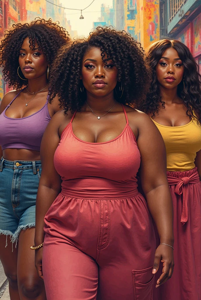 An empowering photo collage featuring diverse full-figured women of all shapes, sizes, and backgrounds, standing together with confidence and pride. The image captures the essence of inclusivity, empowerment, and sisterhood within the Curvy Queens community. Full body views
