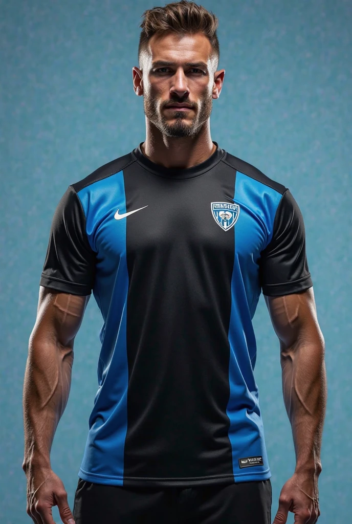 Men's gray and black Uniao Mvf team uniform 
