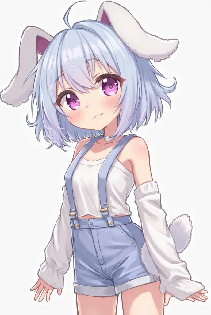 1 girl, (Sketches), (close), (Small body), (Pink Cheeks), (Cute cat ears),Purple Hair, (Short Bob Hair:1.4), (Blue eyes), (Big Hair) , (fringe), (More about the Strand), (White Background),((Pussy pose))