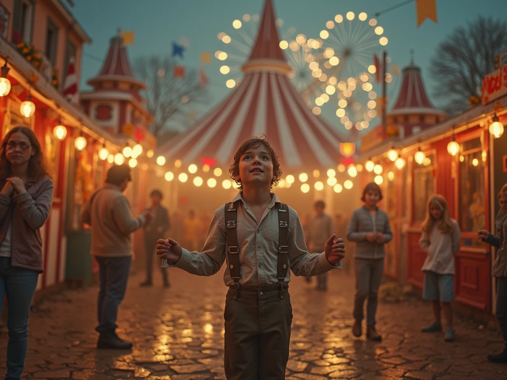 They were two boys standing in front of the carnival ride, Official artwork, (rendering by octane) Fantasy style, childrens art in artstation, fantasy style 8 k octane render, promotional render, art nouveau octane render, photorender, inspired by Mike Winkelmann, Realistic fantasy rendering, Guviz-style artwork, arte renderizada, adventure hyper realistic render
